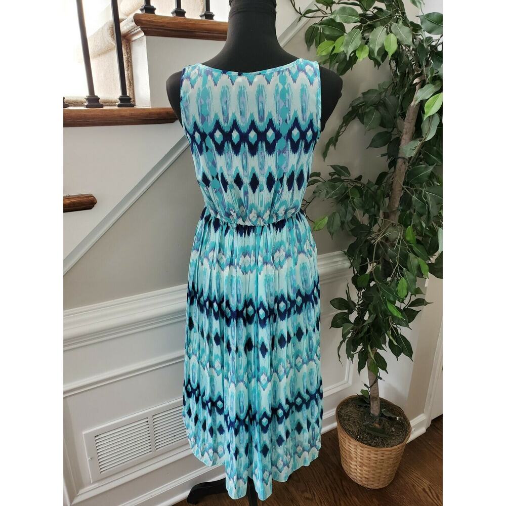 H&M Women's Multicolor 100% Polyester Scoop Neck Sleevelesss Knee Length Dress 6 - Picture 7 of 11